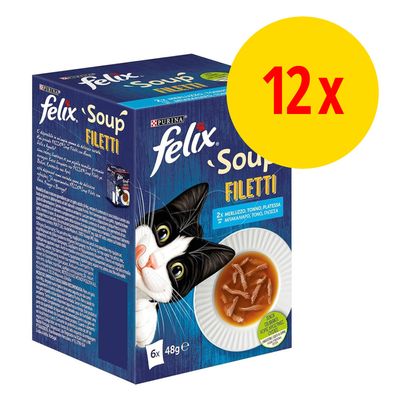 Felix Soup Filetti 12 x 48 g Alimento umido per gatti