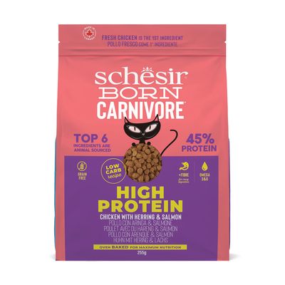 Schesir Born Carnivore High Protein Pollo con Aringa e salmone per gatto