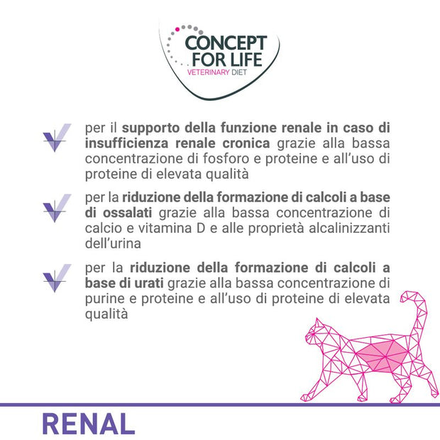 Concept for Life Veterinary Diet Renal con Pollo umido per gatto 12 x 85 g